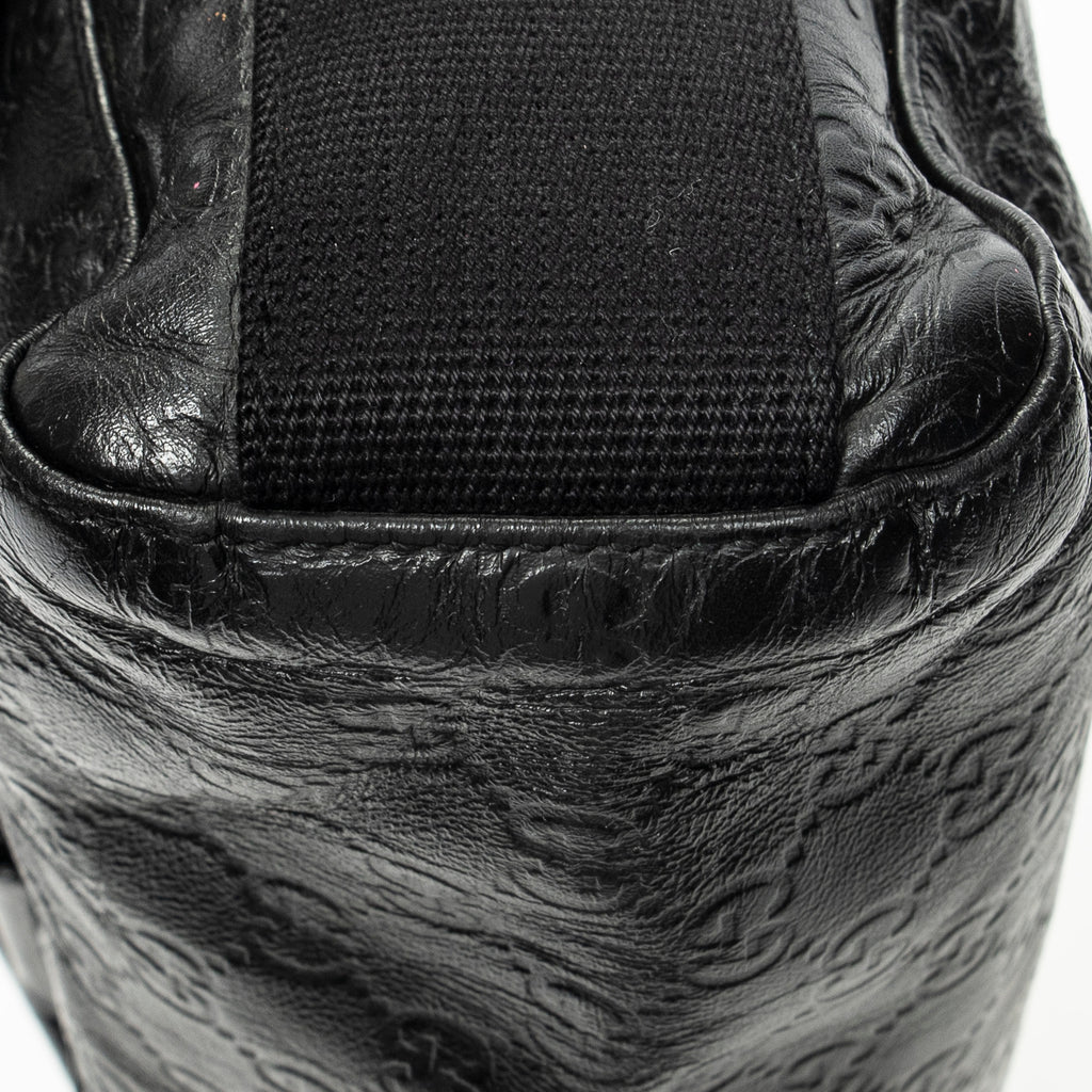 Shoulder Bag Web Medium Rubber Messenger Black Guccissima Leather