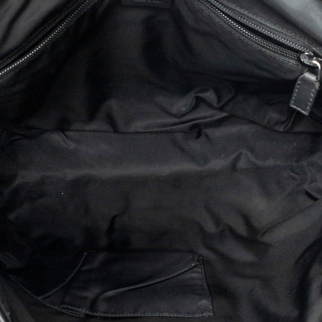 Shoulder Bag Web Medium Rubber Messenger Black Guccissima Leather