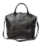 Shoulder Bag Large GG Charm Dome Satchel Dark Brown Guccissima Leather