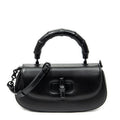 Shoulder Bag Small Bamboo Diva Top Handle Black Calfskin Leather