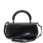 Shoulder Bag Small Bamboo Diva Top Handle Black Calfskin Leather