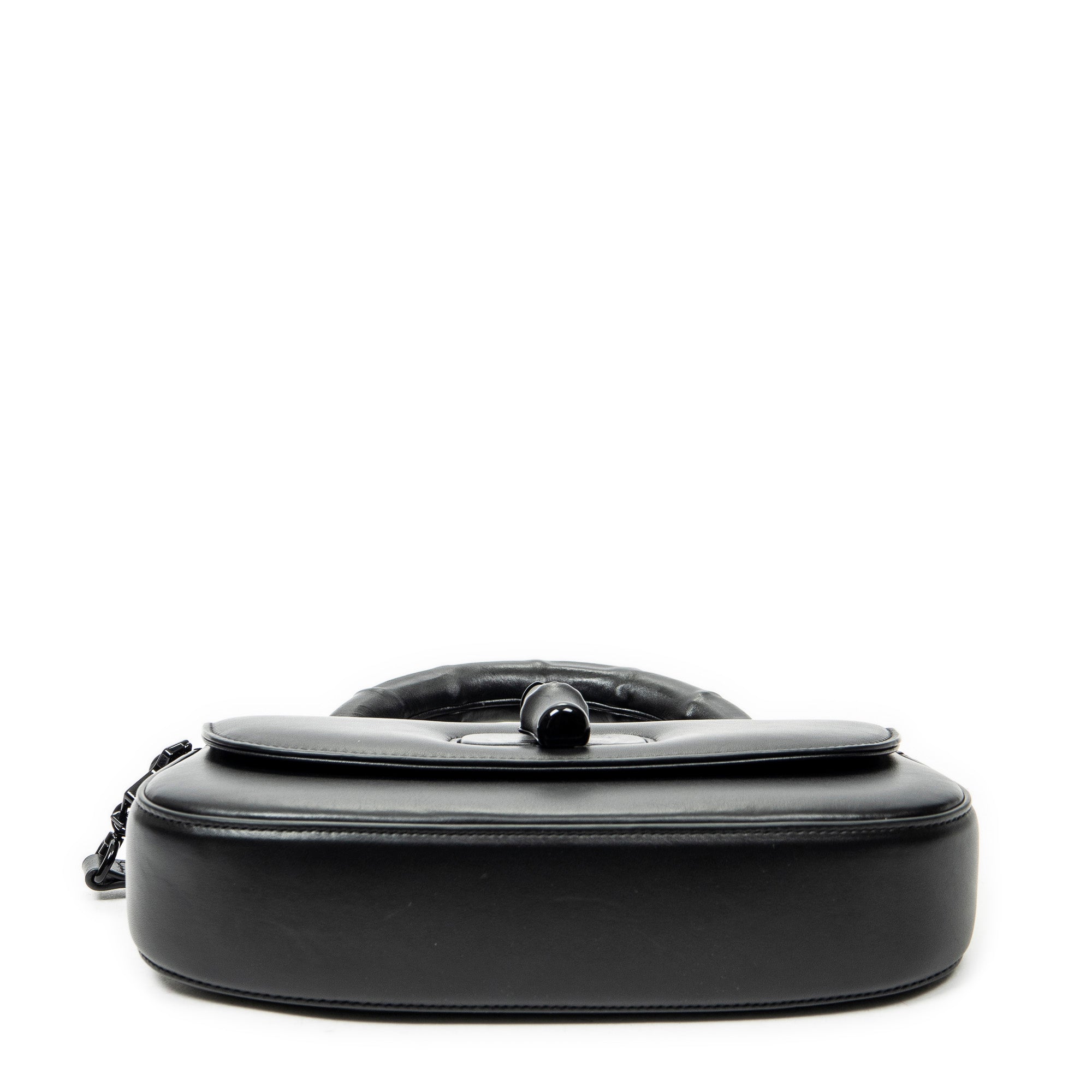 Shoulder Bag Small Bamboo Diva Top Handle Black Calfskin Leather