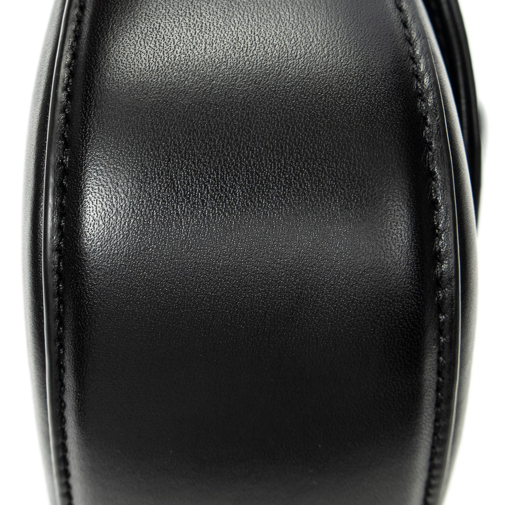 Shoulder Bag Small Bamboo Diva Top Handle Black Calfskin Leather