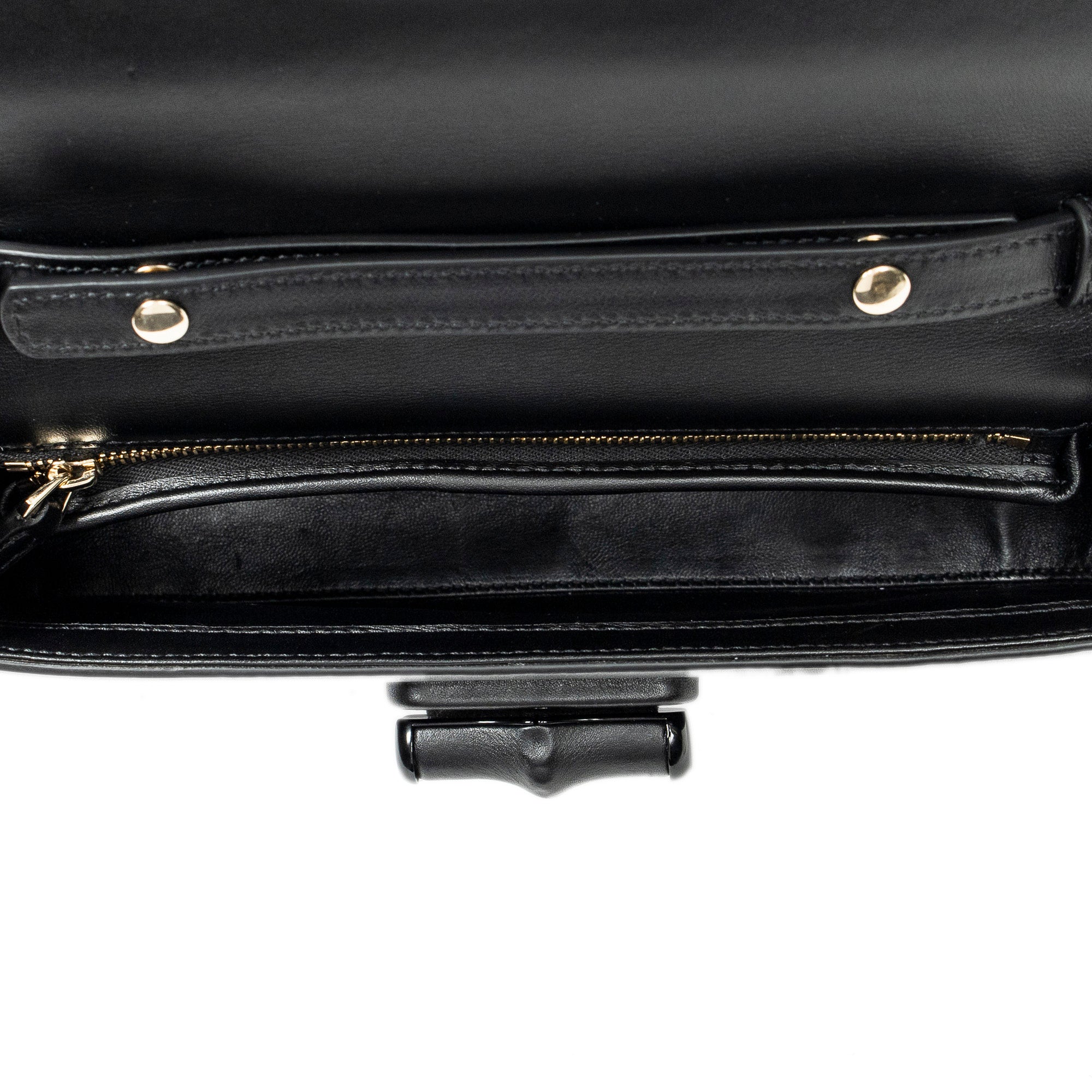 Shoulder Bag Small Bamboo Diva Top Handle Black Calfskin Leather