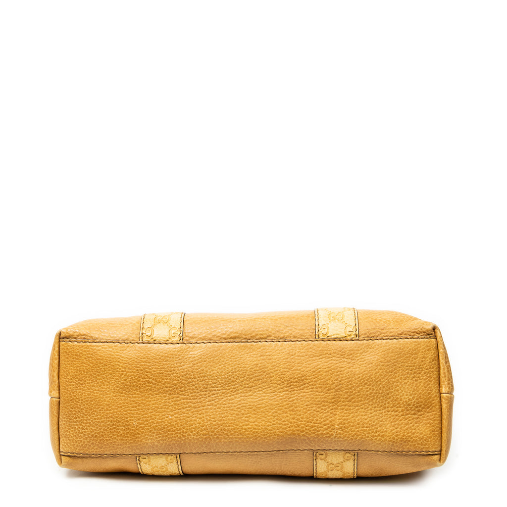 Shoulder Bag Medium Bamboo Bar Tote Yellow Pebbled Calfskin Leather