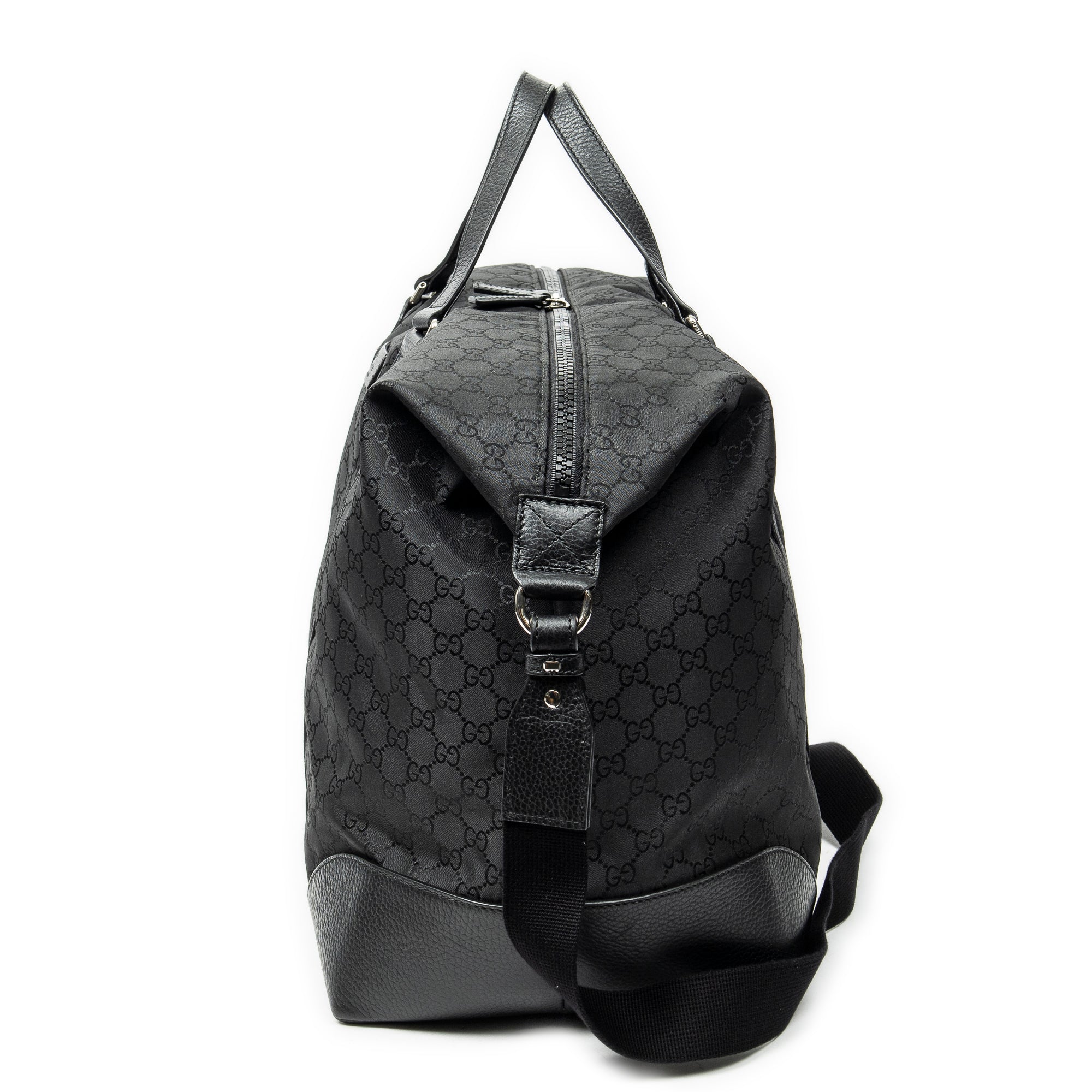 Shoulder Bag Web Collapsible Weekender Black Monogrammed Nylon Canvas