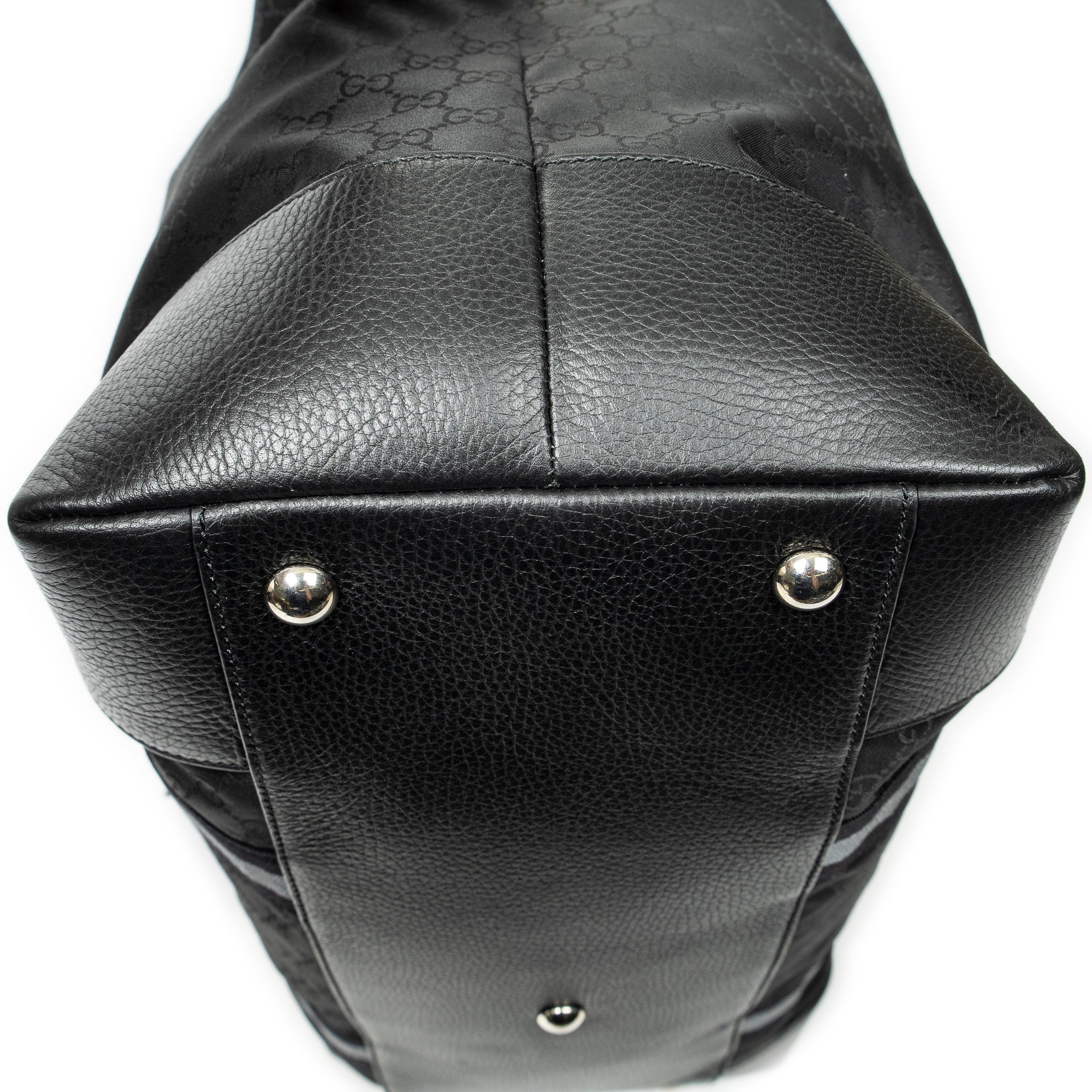 Shoulder Bag Web Collapsible Weekender Black Monogrammed Nylon Canvas
