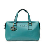 Handbag Top Handle Charm Boston Turquoise Grained Calfskin Leather