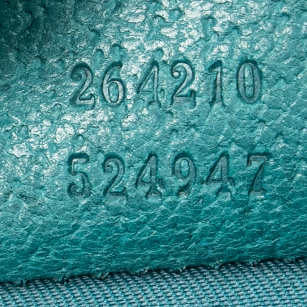 Handbag Top Handle Charm Boston Turquoise Grained Calfskin Leather