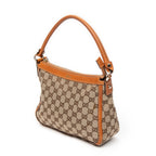 Shoulder Bag Small Abbey Top Handle Orange Monogrammed Canvas