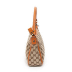 Shoulder Bag Small Abbey Top Handle Orange Monogrammed Canvas