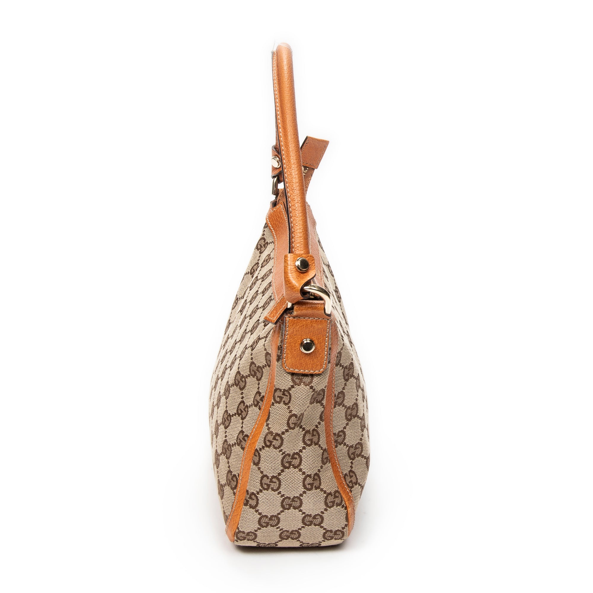 Shoulder Bag Small Abbey Top Handle Orange Monogrammed Canvas