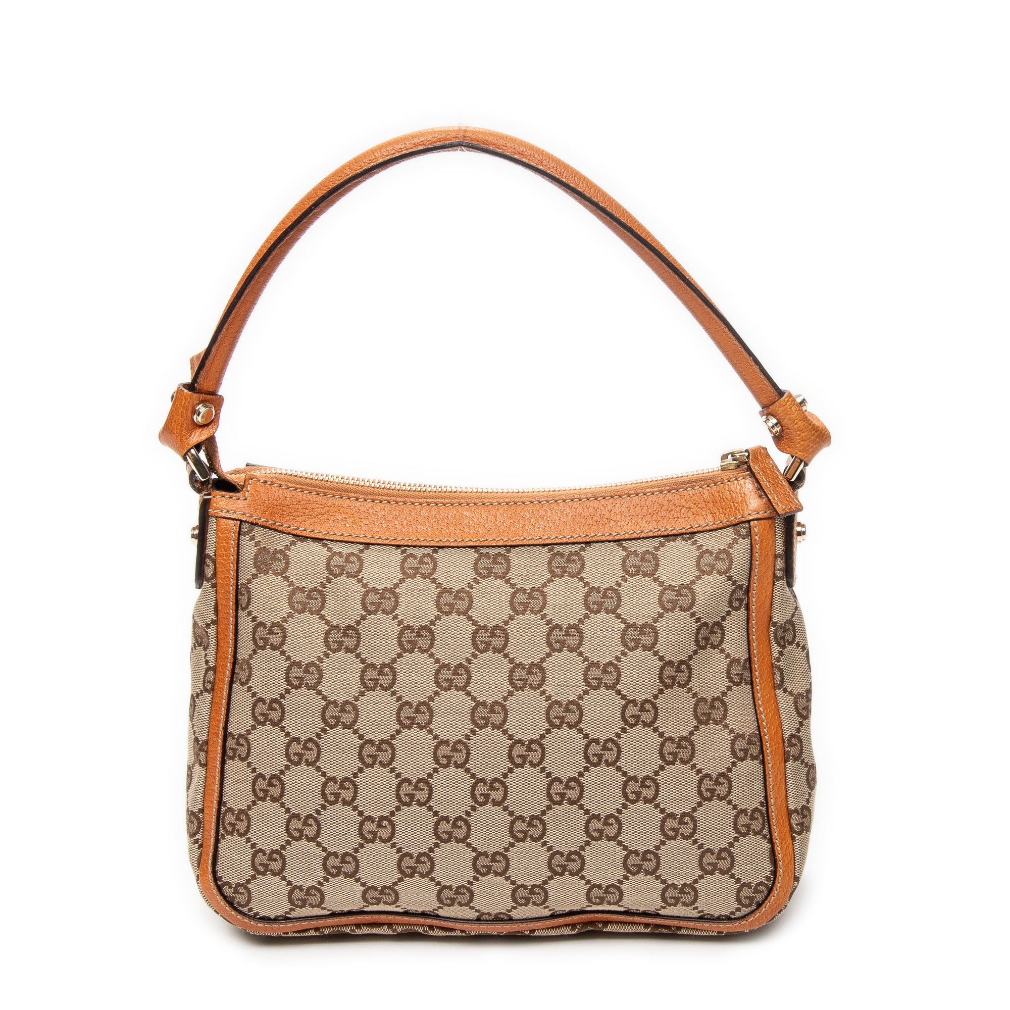 Shoulder Bag Small Abbey Top Handle Orange Monogrammed Canvas