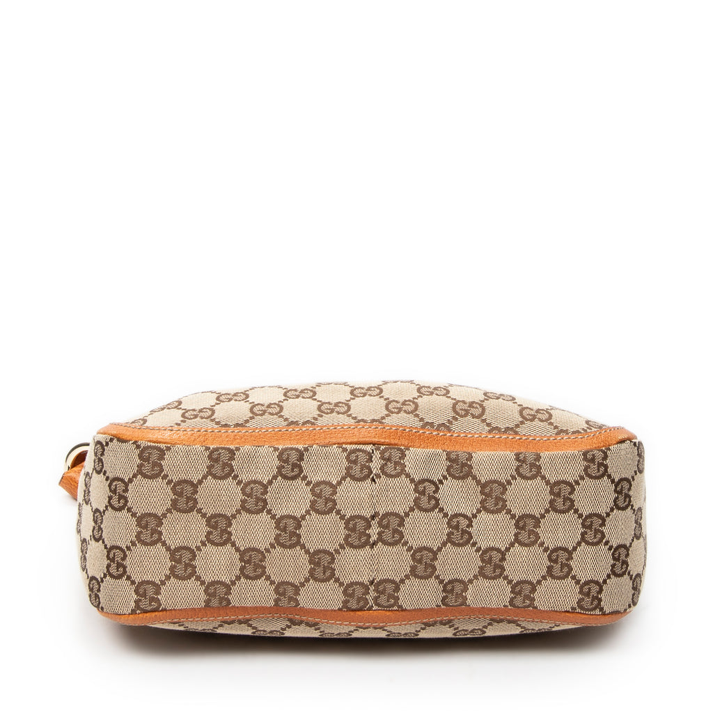 Shoulder Bag Small Abbey Top Handle Orange Monogrammed Canvas