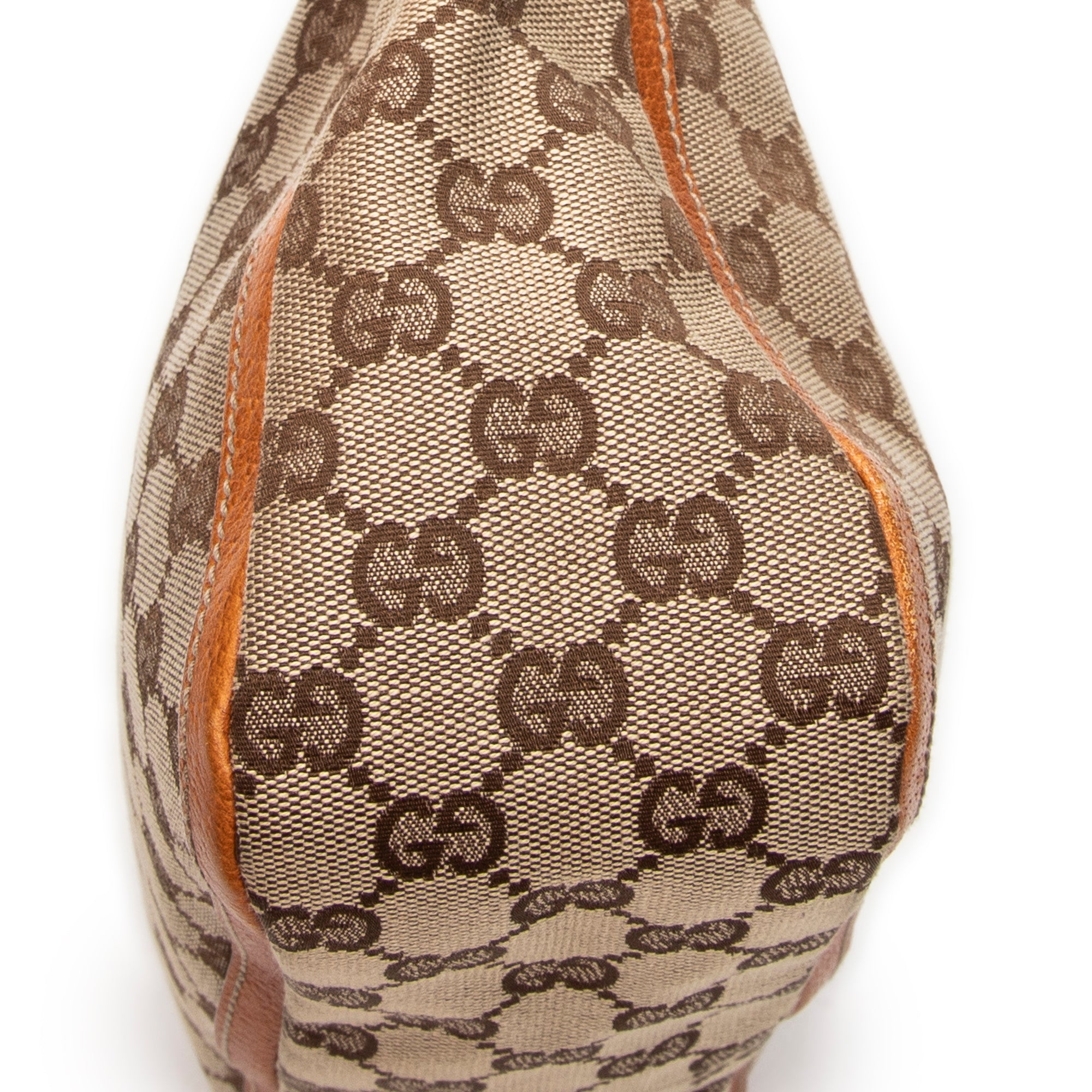 Shoulder Bag Small Abbey Top Handle Orange Monogrammed Canvas