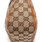 Shoulder Bag Small Abbey Top Handle Orange Monogrammed Canvas
