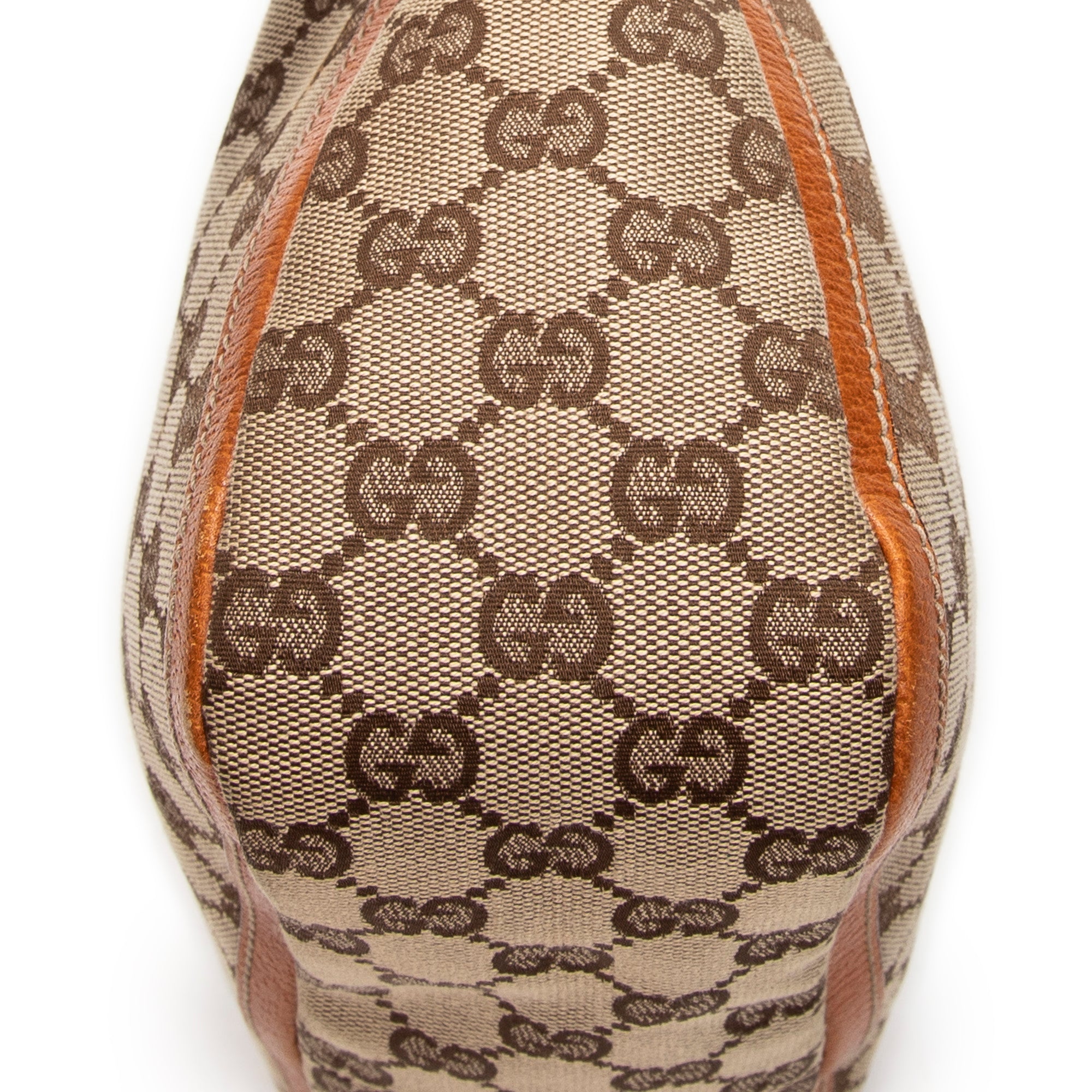 Shoulder Bag Small Abbey Top Handle Orange Monogrammed Canvas