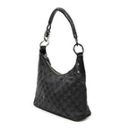 Shoulder Bag Small Hobo Bag Black Monogrammed Canvas