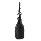 Shoulder Bag Small Hobo Bag Black Monogrammed Canvas