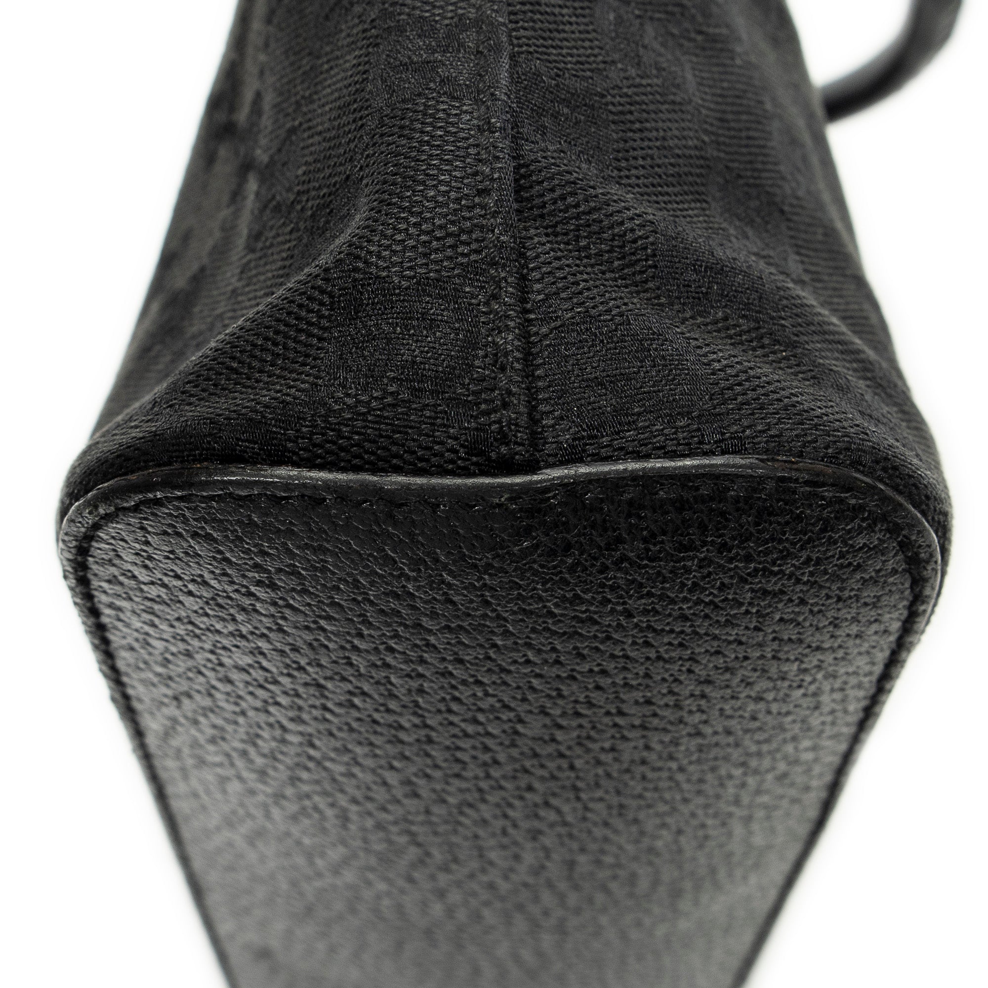 Shoulder Bag Small Hobo Bag Black Monogrammed Canvas