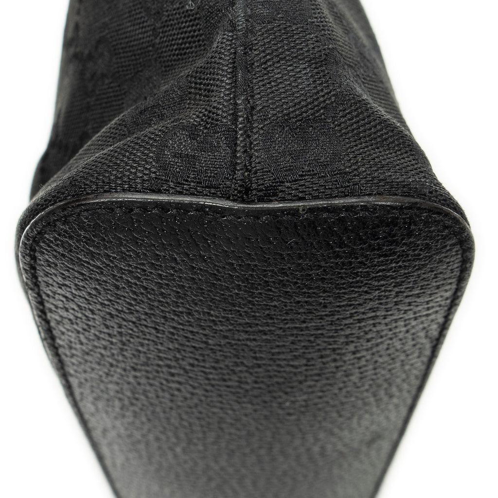 Shoulder Bag Small Hobo Bag Black Monogrammed Canvas