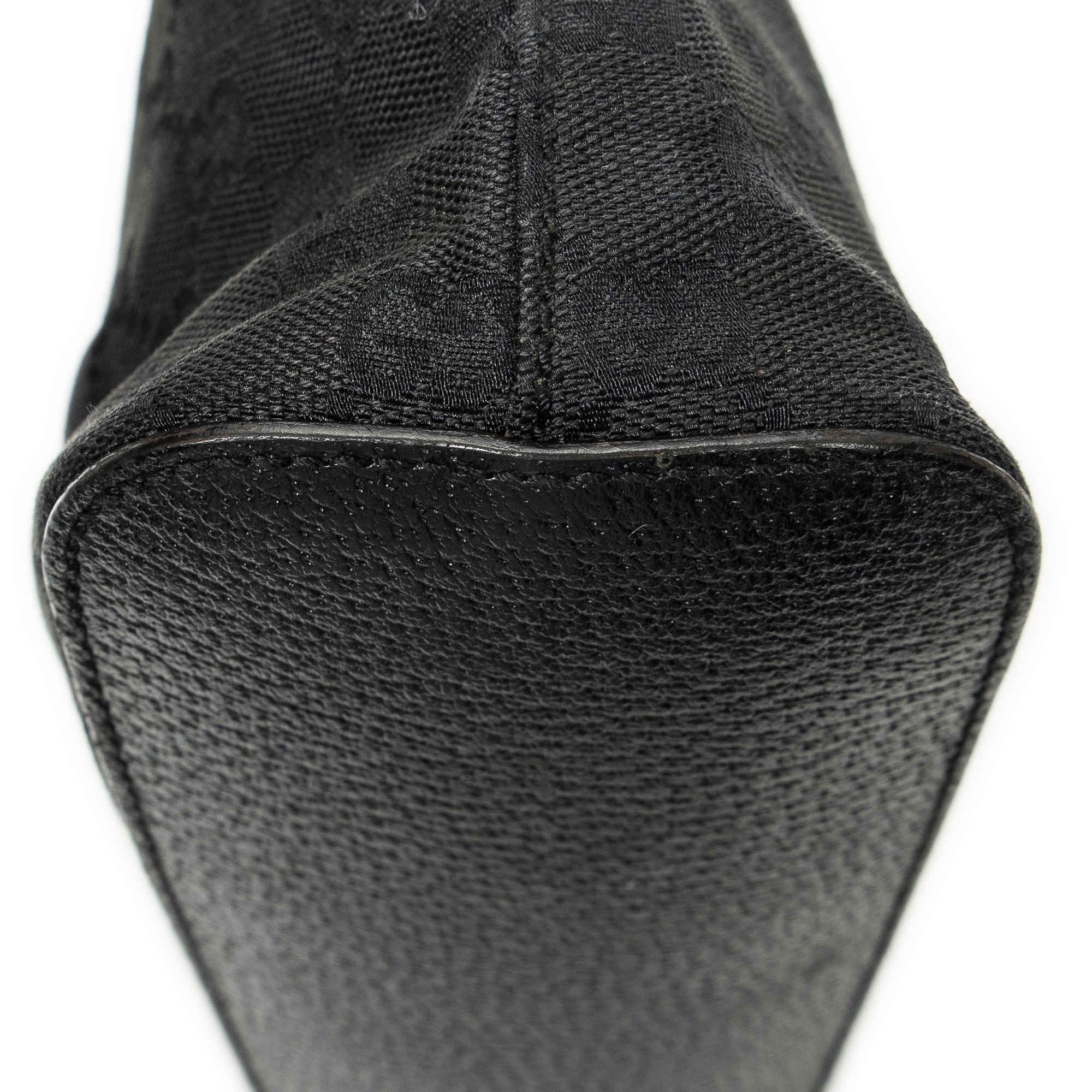 Shoulder Bag Small Hobo Bag Black Monogrammed Canvas