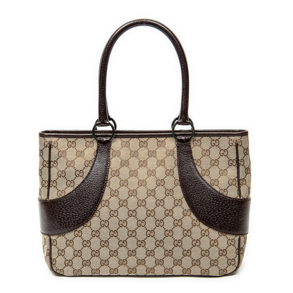 Shoulder Bag Jacquard Tote Beige Monogrammed Canvas