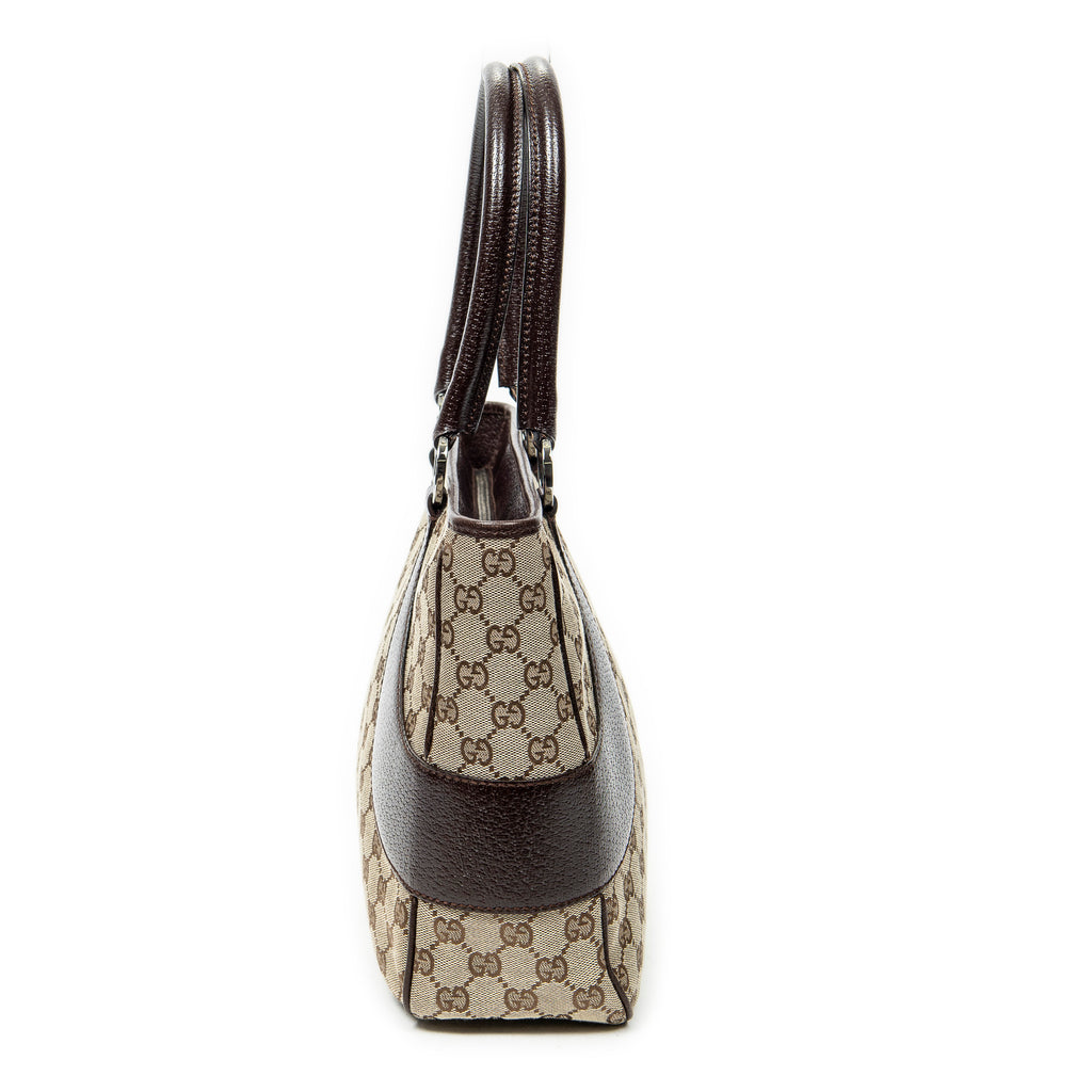Shoulder Bag Jacquard Tote Beige Monogrammed Canvas