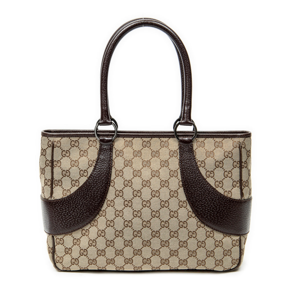 Shoulder Bag Jacquard Tote Beige Monogrammed Canvas
