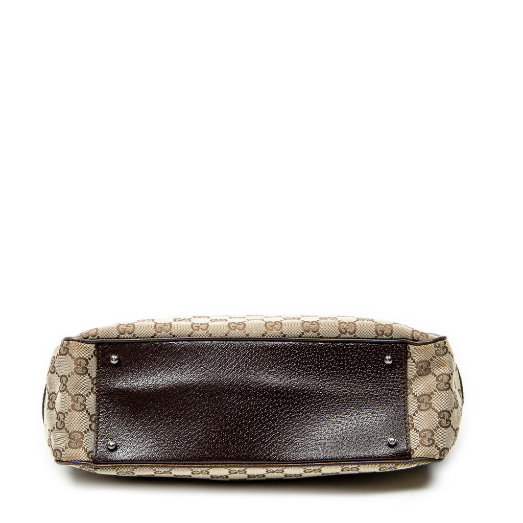 Shoulder Bag Jacquard Tote Beige Monogrammed Canvas