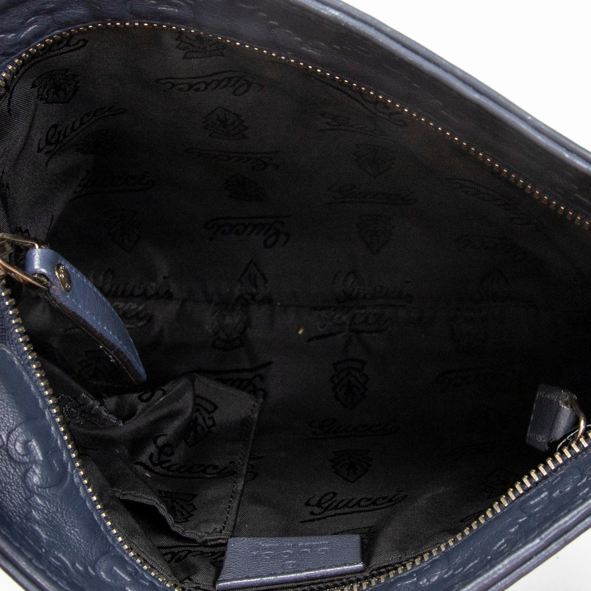 Shoulder Bag Small Flat Messenger Blue Guccissima Leather