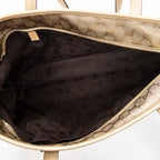 Shoulder Bag Large Zip Shopping Tote Gold Guccissima Imprint Coated Canvas
