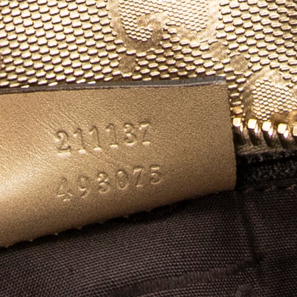 Shoulder Bag Large Zip Shopping Tote Gold Guccissima Imprint Coated Canvas