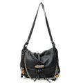 Shoulder Bag Large Jungle Flap Messenger Black Grained Calfskin Leather