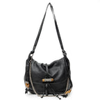 Shoulder Bag Large Jungle Flap Messenger Black Grained Calfskin Leather
