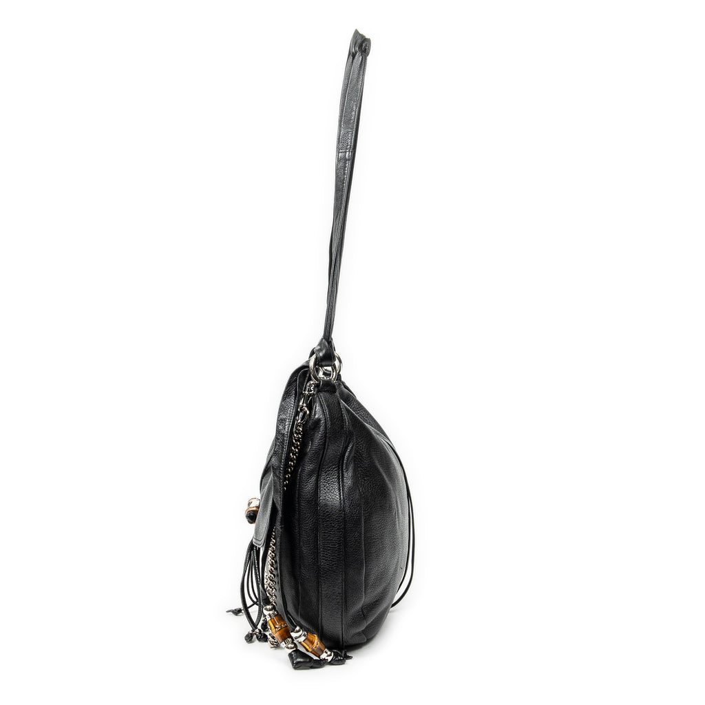 Shoulder Bag Large Jungle Flap Messenger Black Grained Calfskin Leather