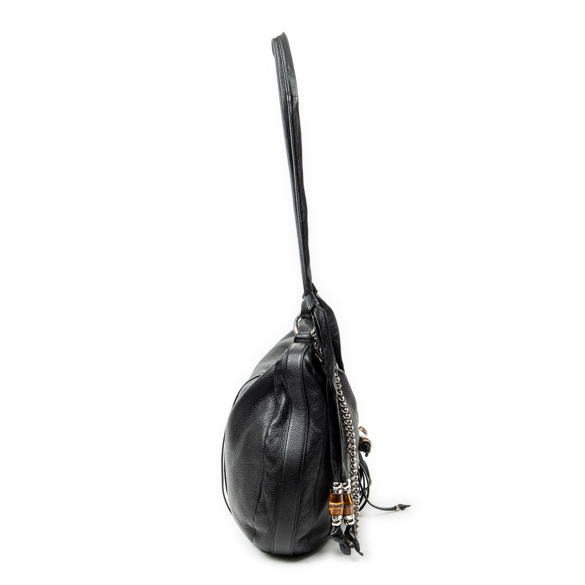 Shoulder Bag Large Jungle Flap Messenger Black Grained Calfskin Leather