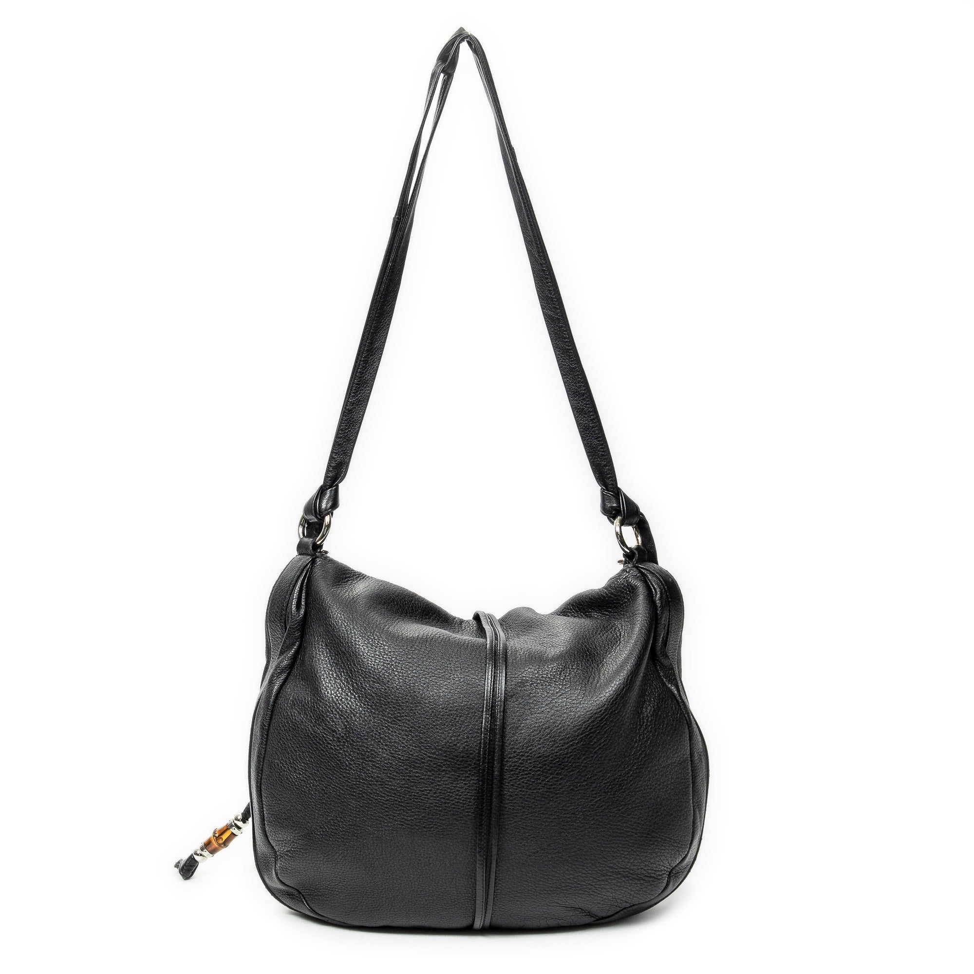 Shoulder Bag Large Jungle Flap Messenger Black Grained Calfskin Leather