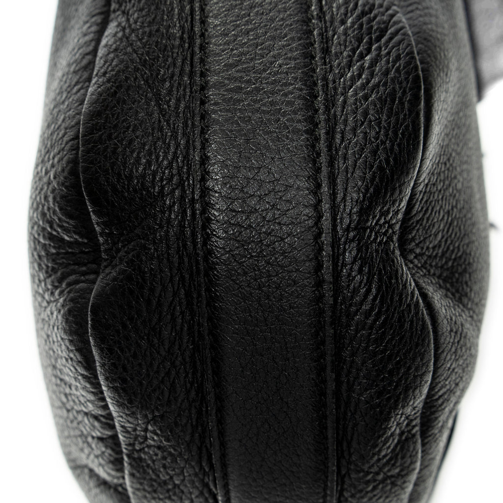 Shoulder Bag Large Jungle Flap Messenger Black Grained Calfskin Leather