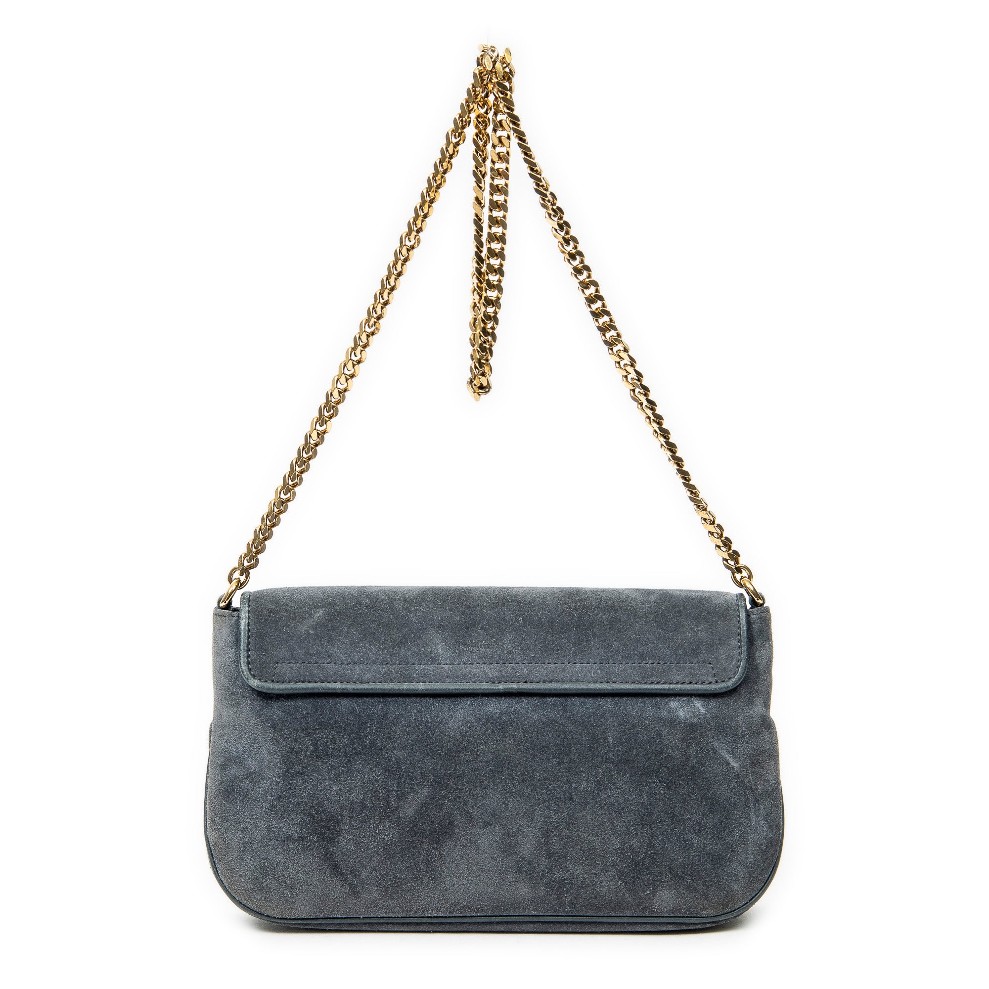 Shoulder Bag Medium 1973 Bucharest Chain Bag Blue Suede Leather