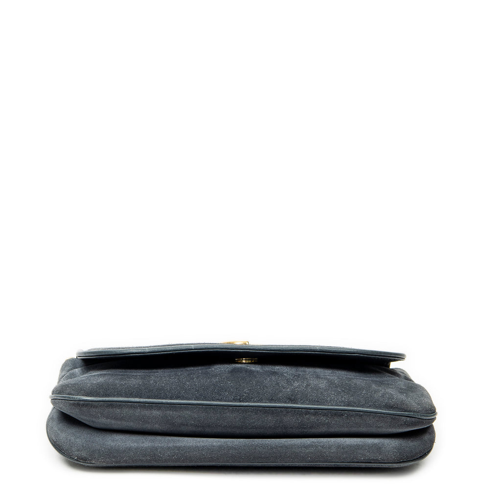 Shoulder Bag Medium 1973 Bucharest Chain Bag Blue Suede Leather