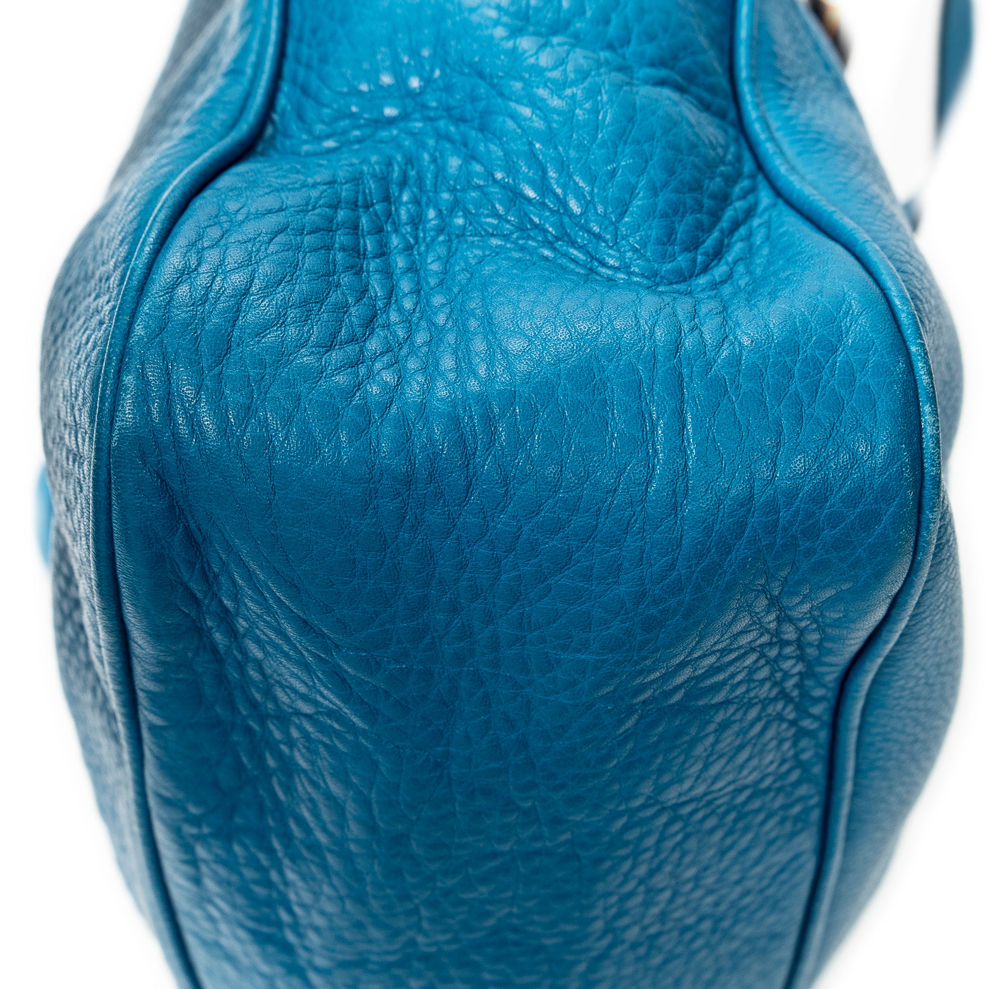 Shoulder Bag Medium Diana Bamboo Hobo Blue Grained Calfskin Leather