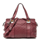 Shoulder Bag Medium Bamboo Bar Tote Burgundy Guccissima Leather