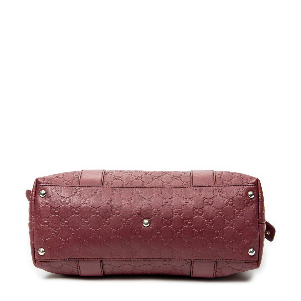 Shoulder Bag Medium Bamboo Bar Tote Burgundy Guccissima Leather
