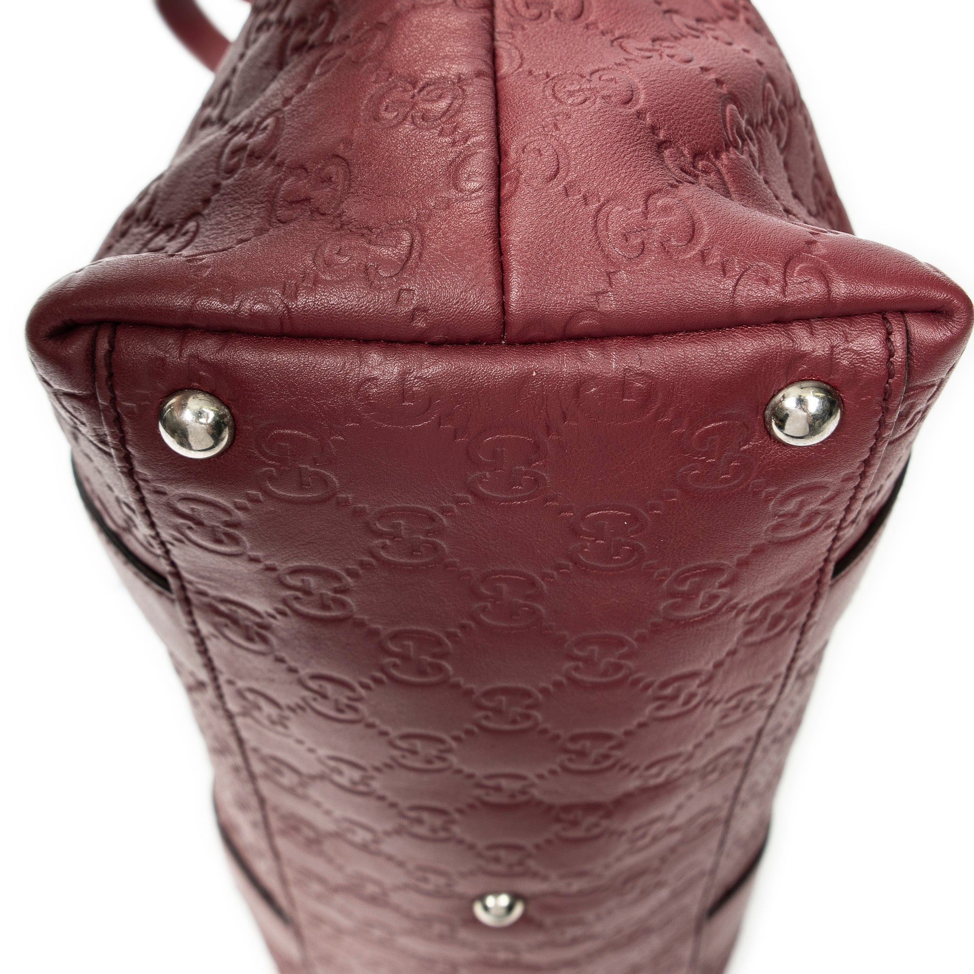 Shoulder Bag Medium Bamboo Bar Tote Burgundy Guccissima Leather