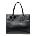 Shoulder Bag GG Ribbon Tote Black Calfskin Leather