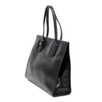 Shoulder Bag GG Ribbon Tote Black Calfskin Leather