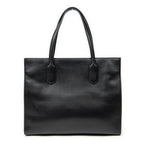 Shoulder Bag GG Ribbon Tote Black Calfskin Leather