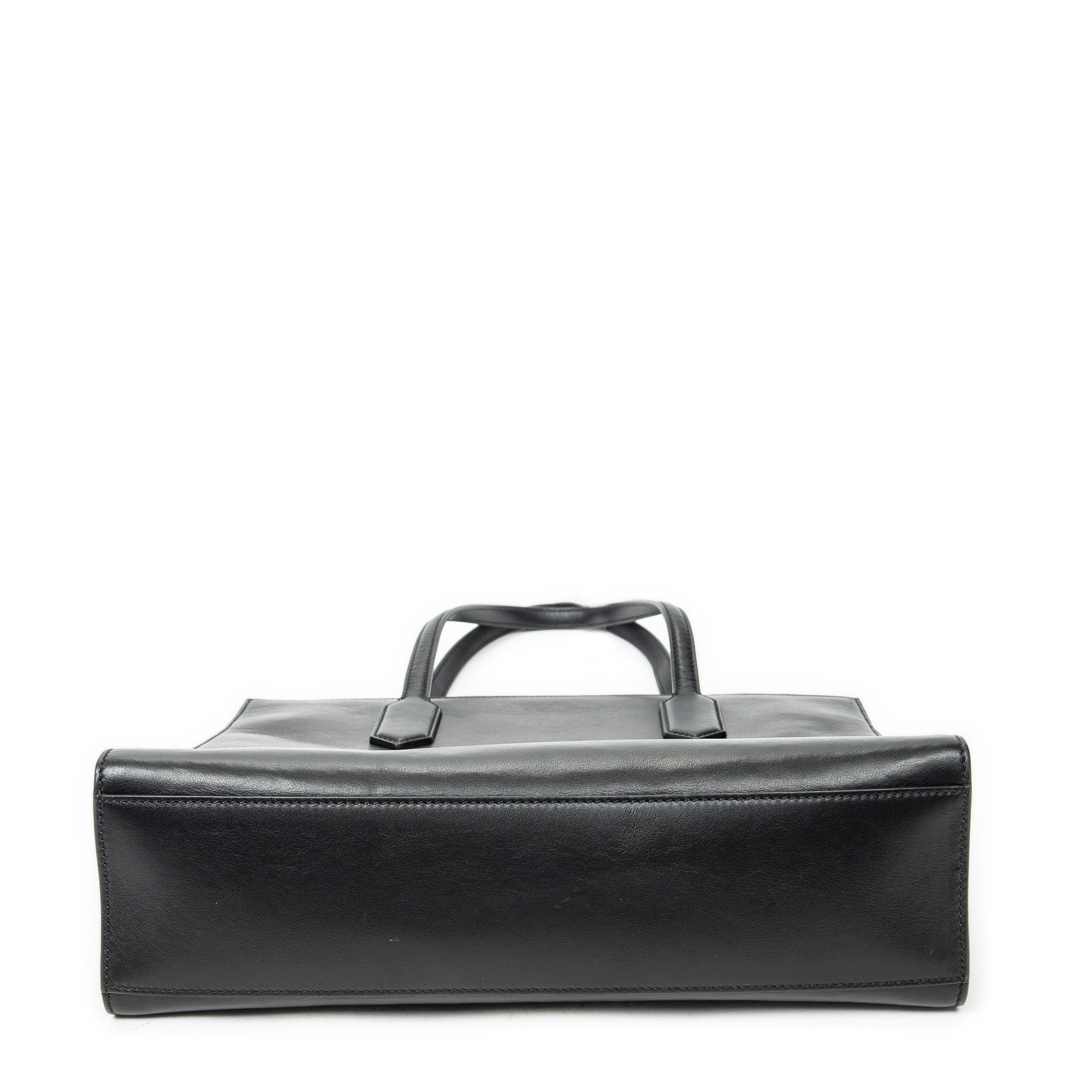 Shoulder Bag GG Ribbon Tote Black Calfskin Leather
