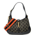Shoulder Bag New Small Jackie 1961 Black Monogrammed Denim Canvas